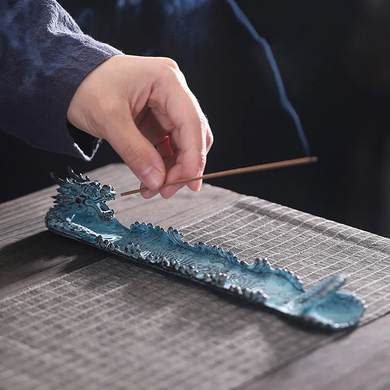 Auspicious Alloy Dragon Incense Burner for Meditation - Image 3