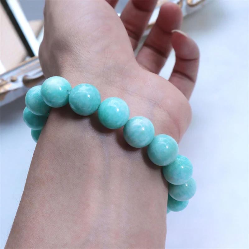 Natural Amazonite Healing Bracelet 9mm for Confidence - Image 6