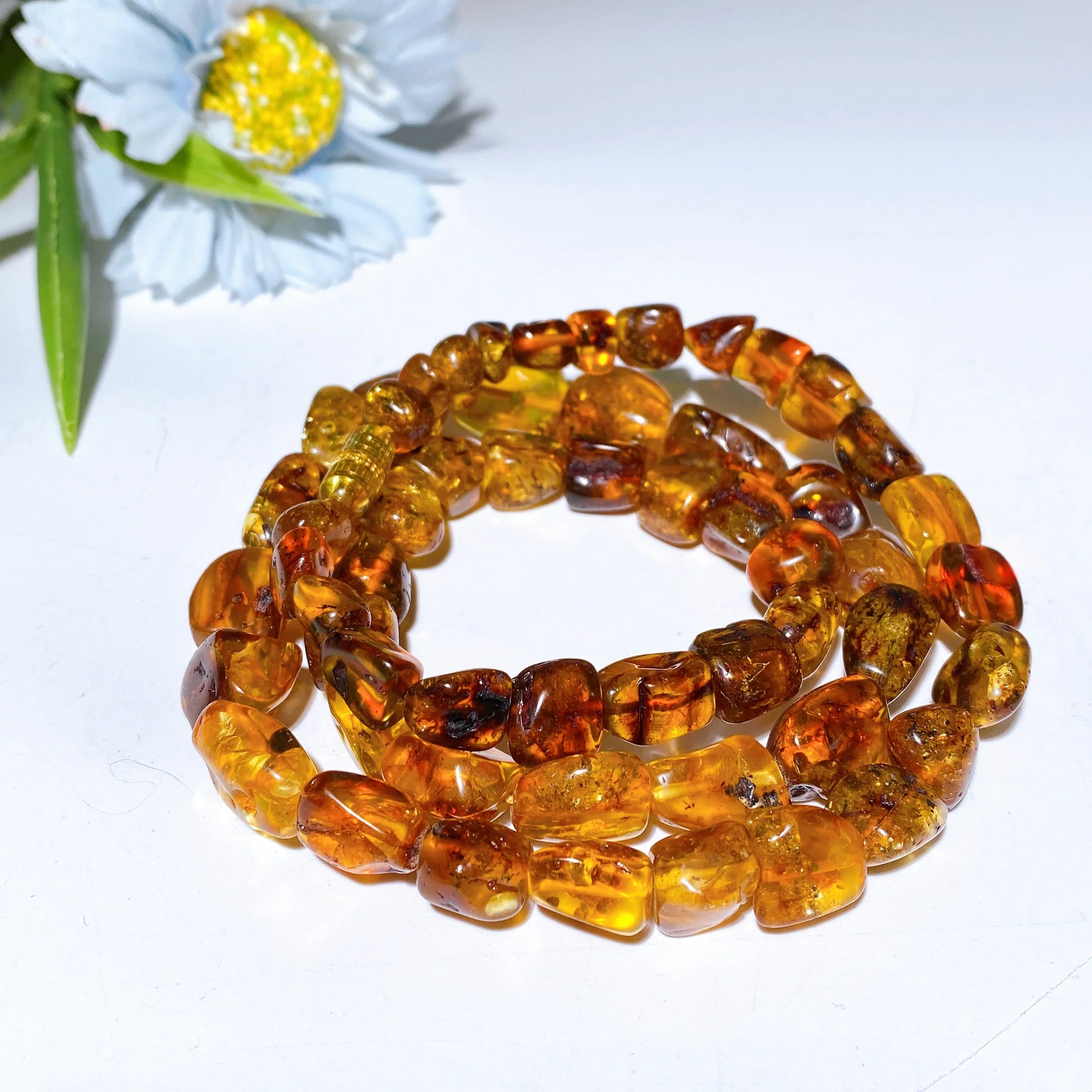 60cm Amber Chip Natural Stone Healing Necklace - Image 2