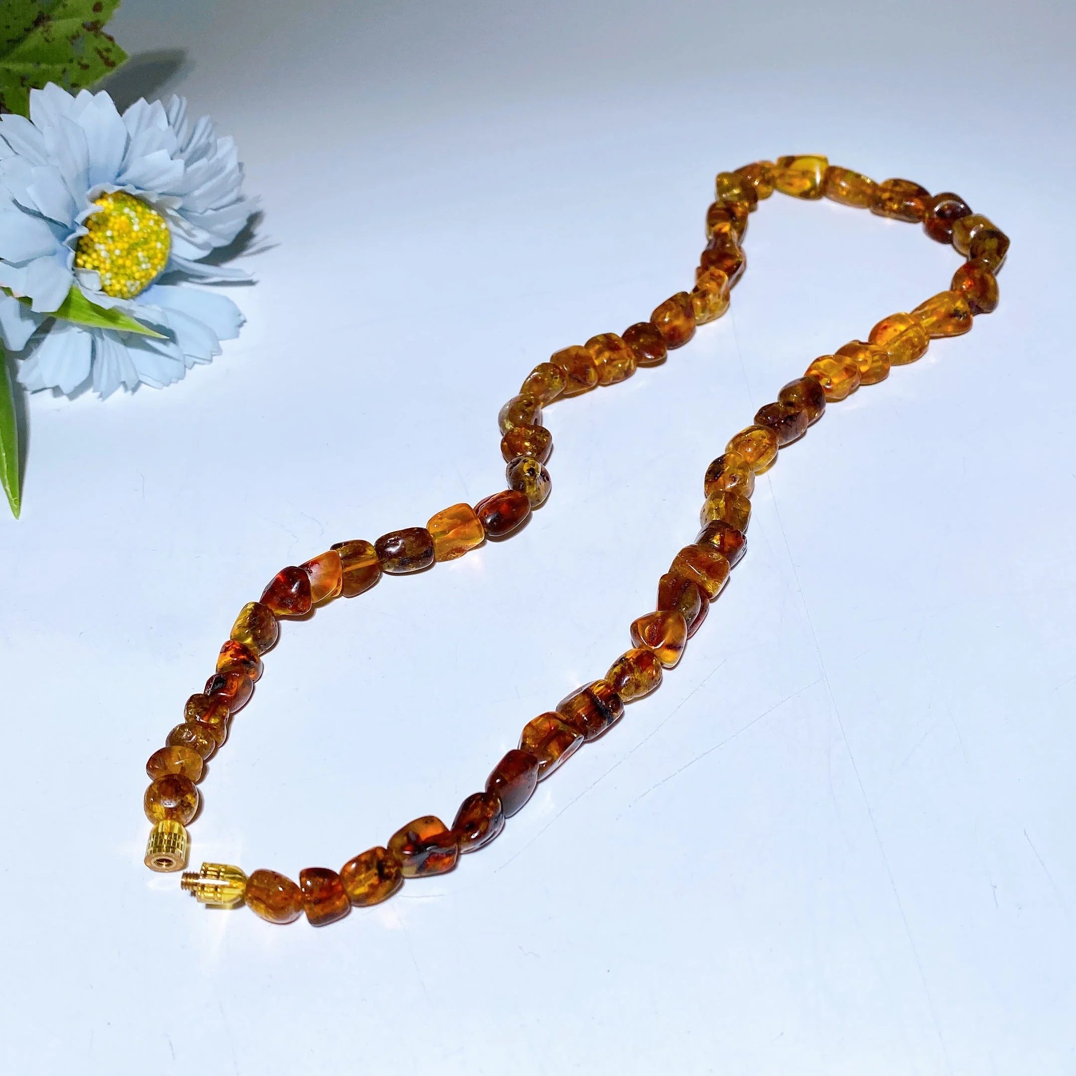 60cm Amber Chip Natural Stone Healing Necklace - Image 3