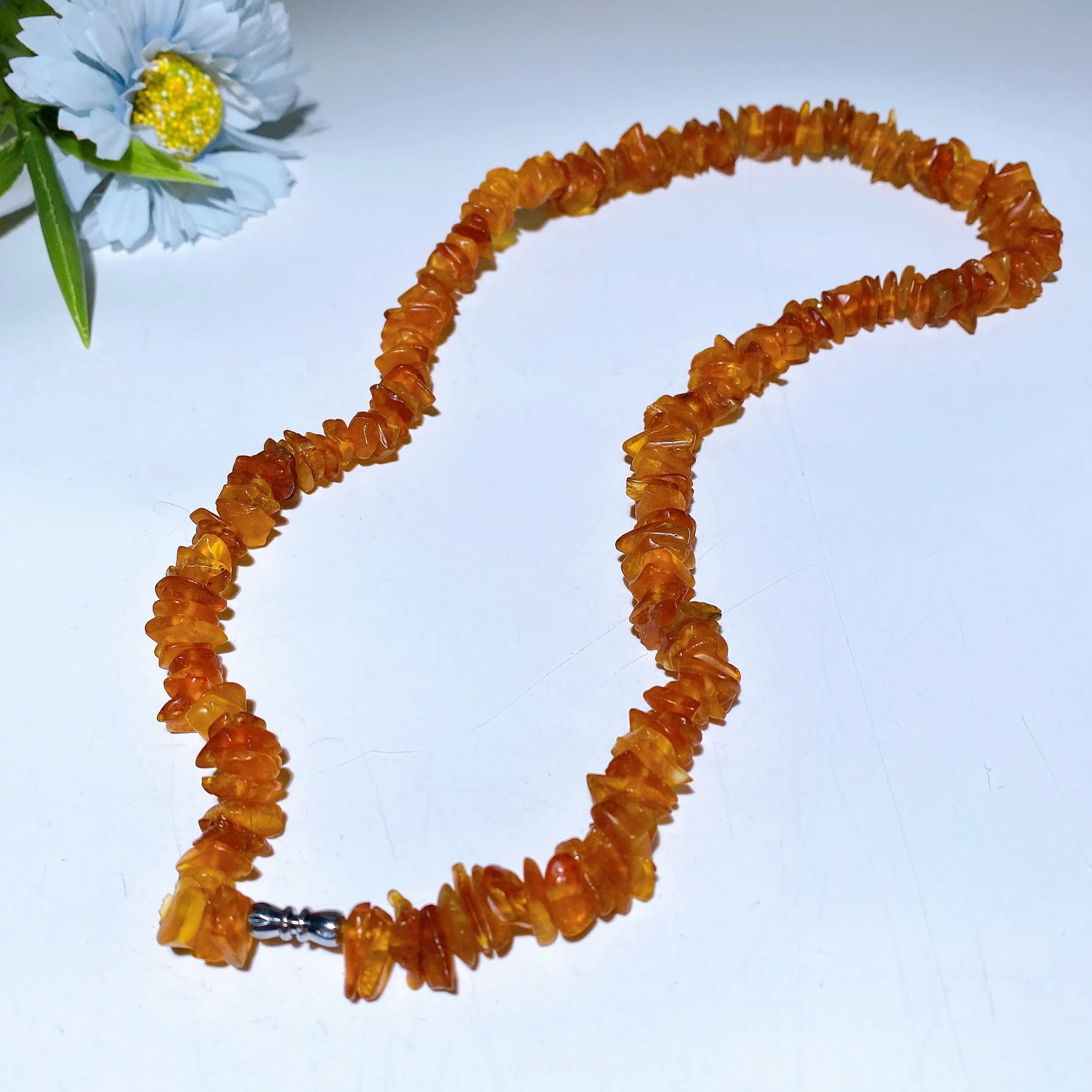 60cm Amber Chip Natural Stone Healing Necklace - Image 4