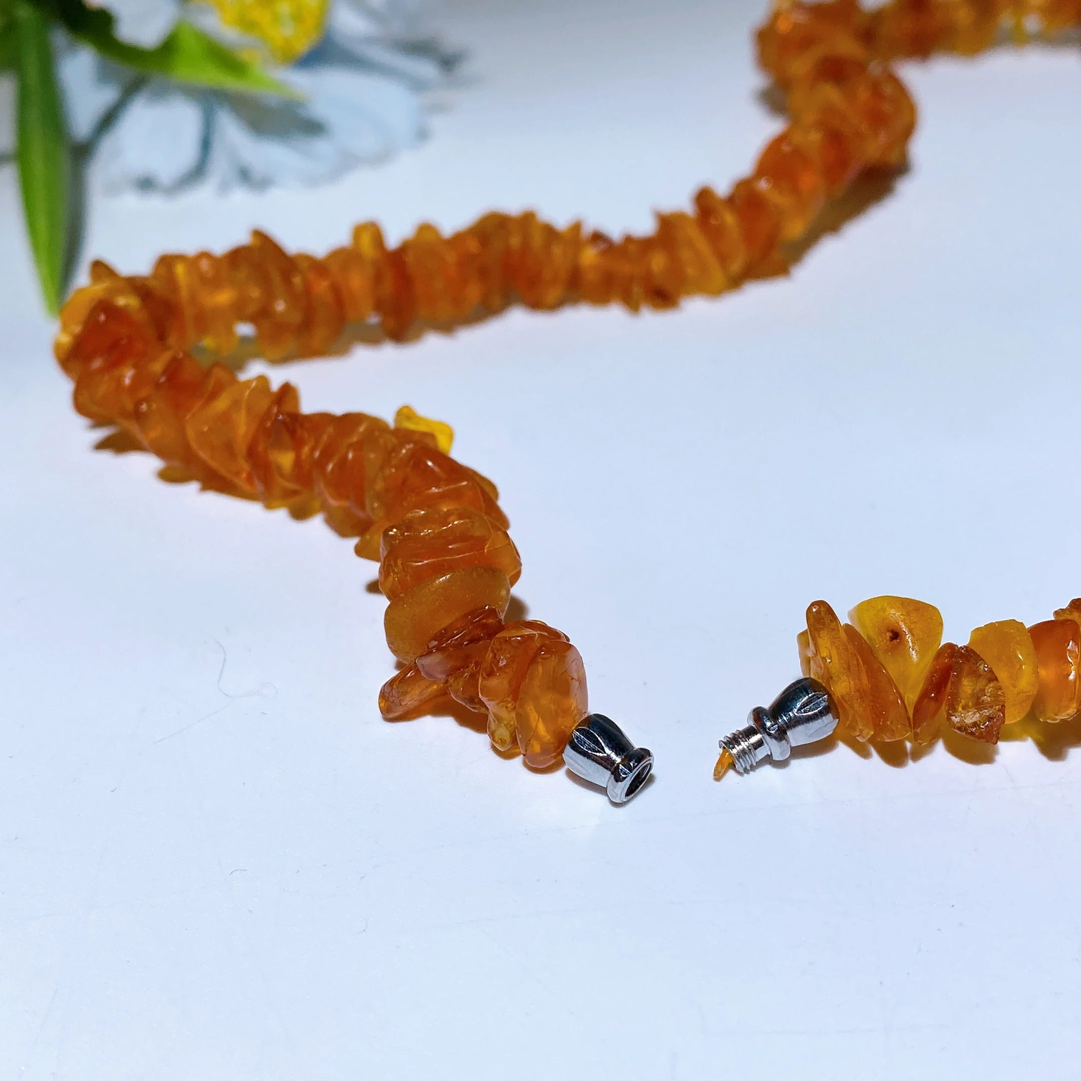 60cm Amber Chip Natural Stone Healing Necklace - Image 6