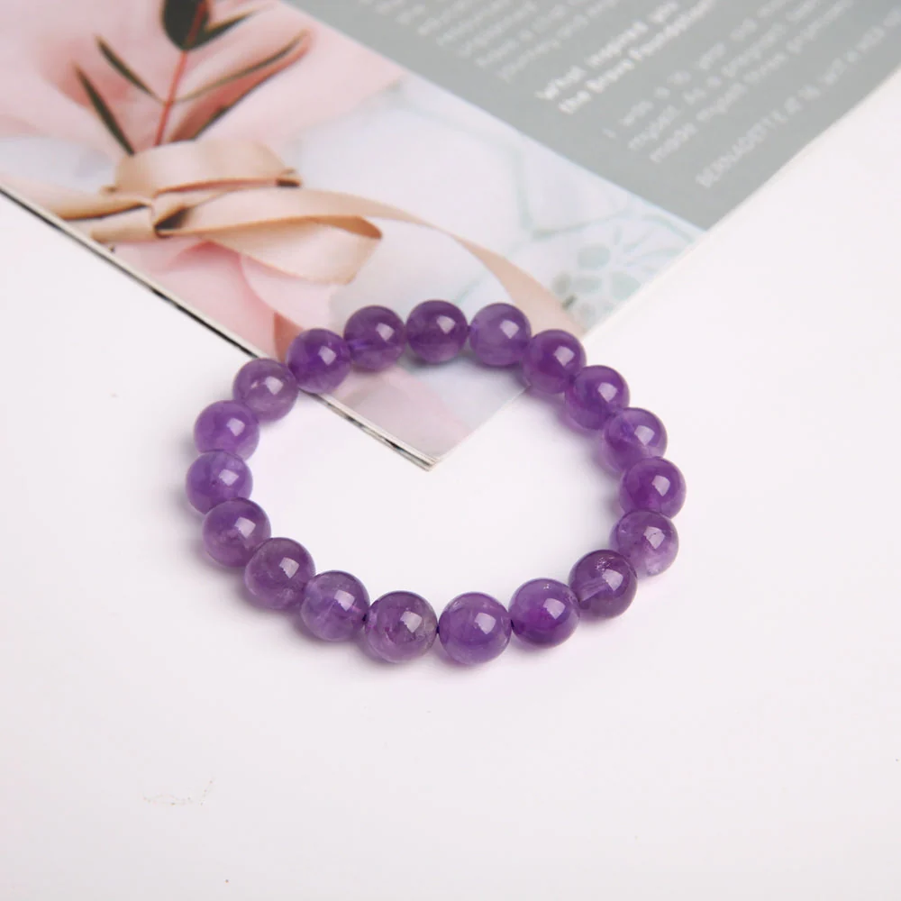 10mm Amethyst Crystal Healing Bracelet - Image 2