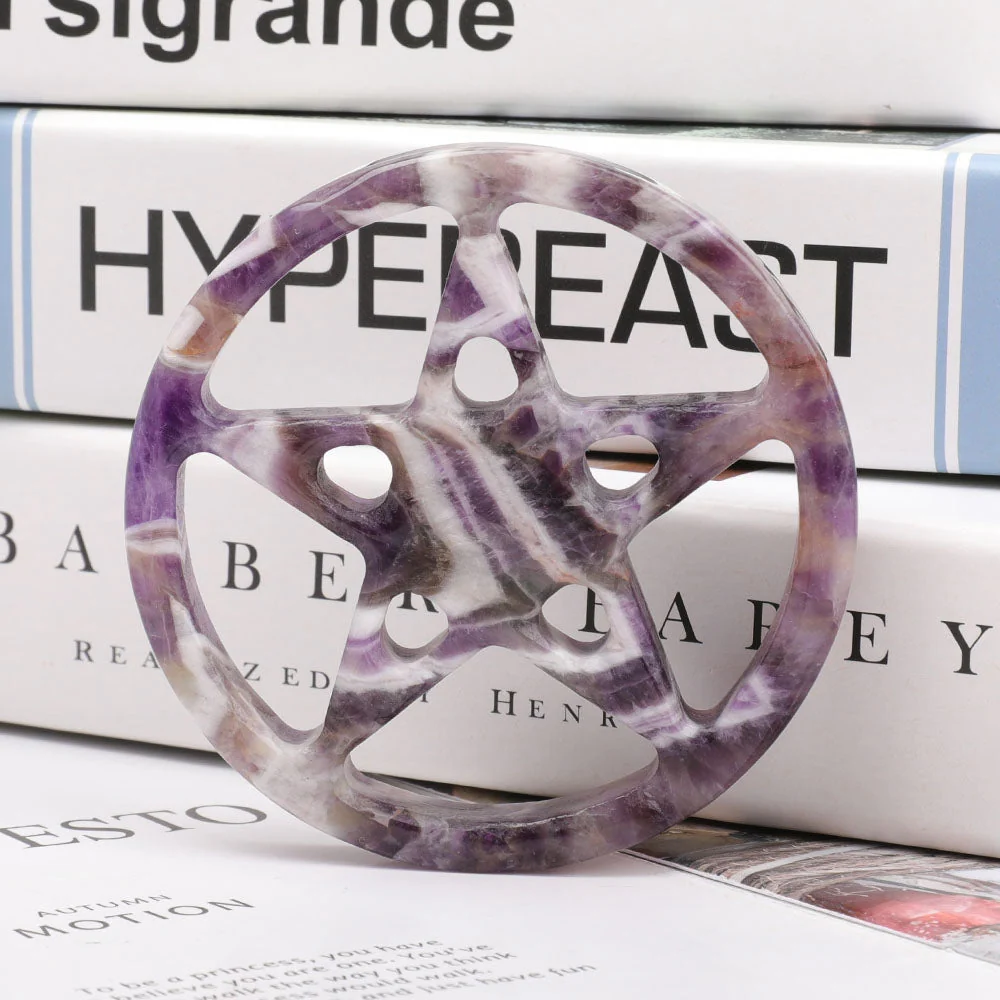 3.5" Amethyst Crystal Carving Star for Healing - Image 2