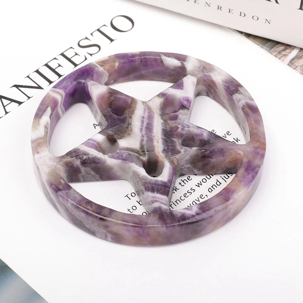 3.5" Amethyst Crystal Carving Star for Healing - Image 3