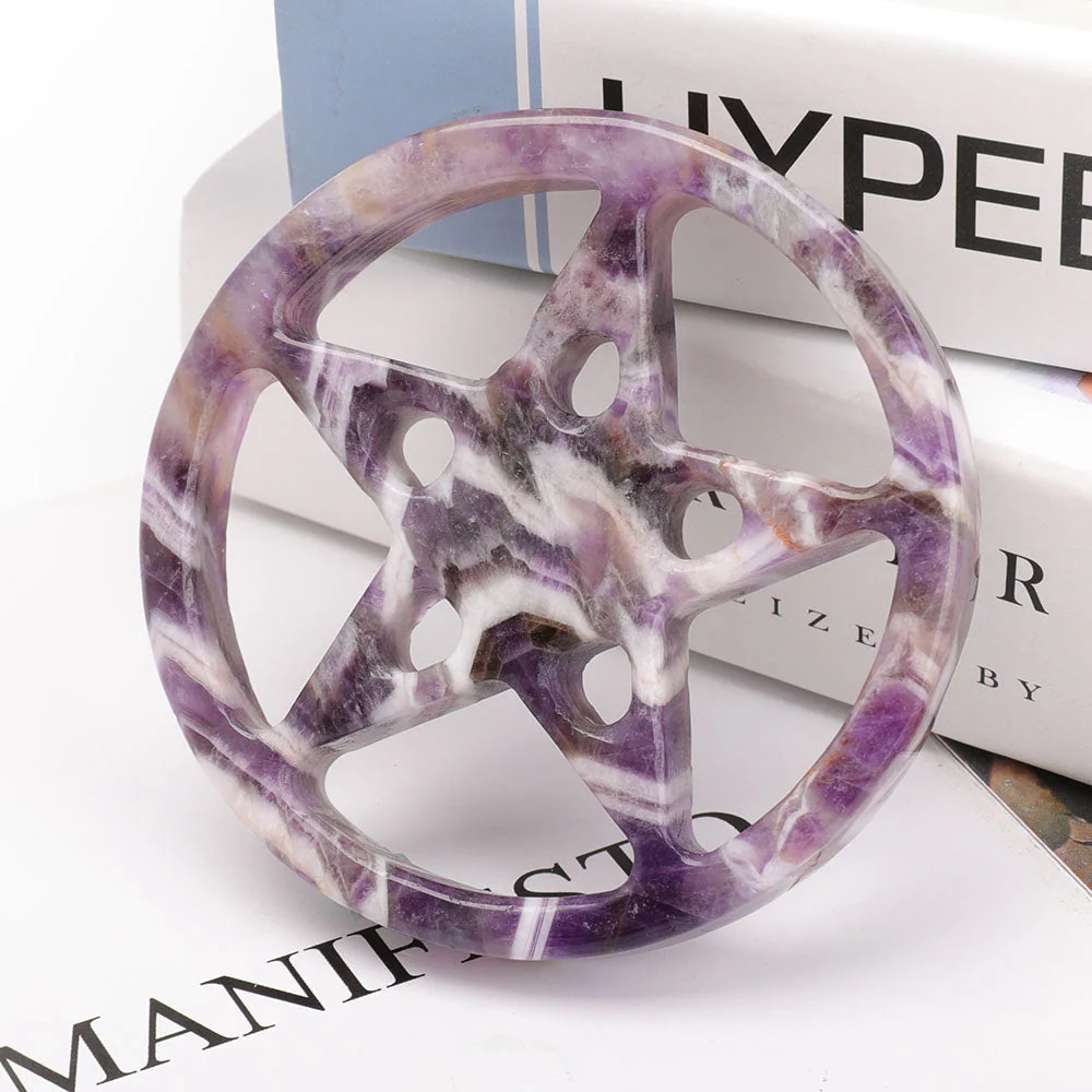 3.5" Amethyst Crystal Carving Star for Healing - Image 4