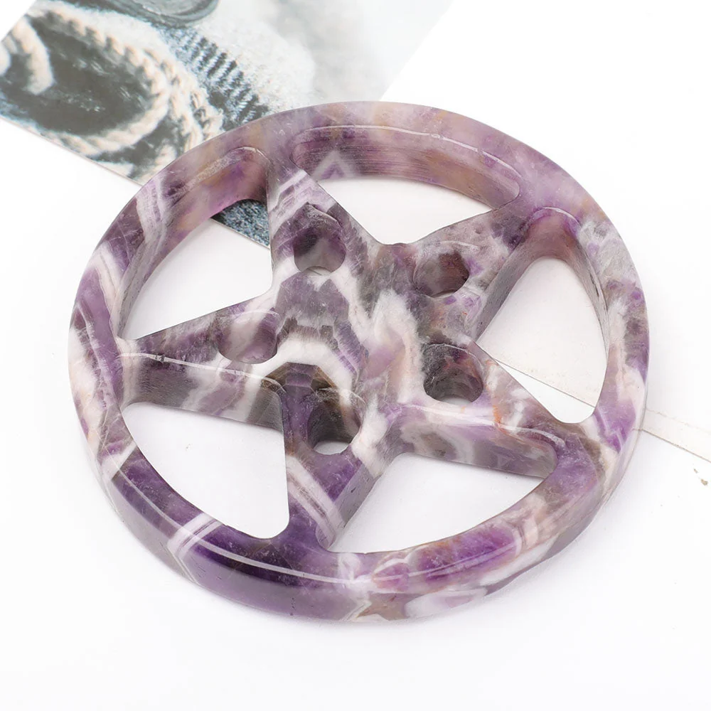 3.5" Amethyst Crystal Carving Star for Healing - Image 6