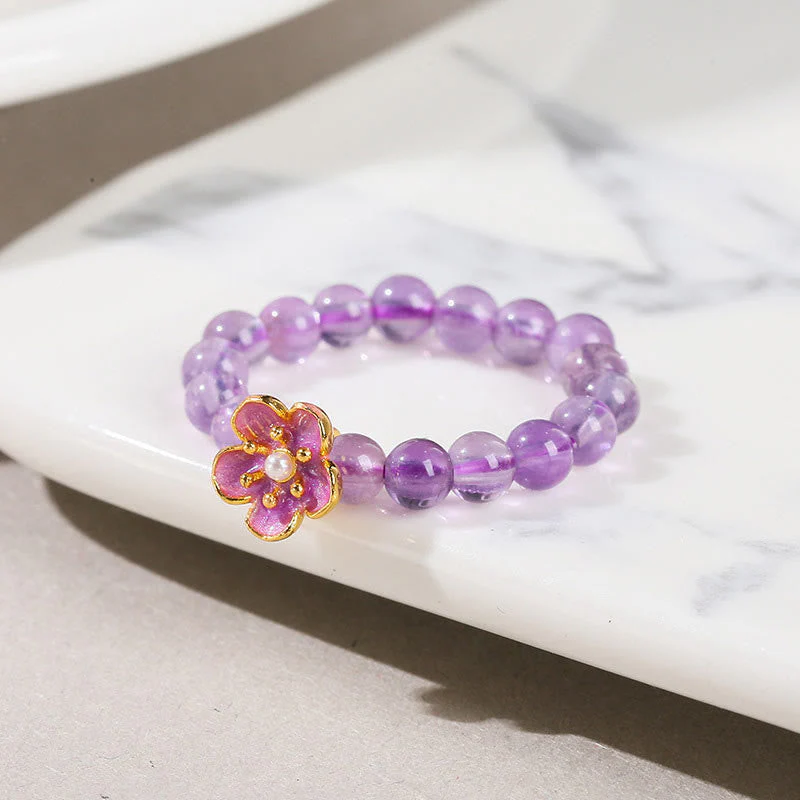Embrace Inner Peace with a 3mm Amethyst Elastic Ring - Image 3