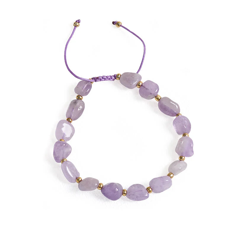 6-10mm Amethyst Balance Bracelet with Irregular Shape String - Image 7