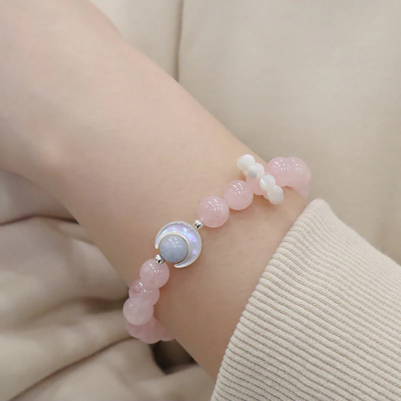 925 Sterling Silver Amethyst Crescent Moon Healing Bracelet - Image 11