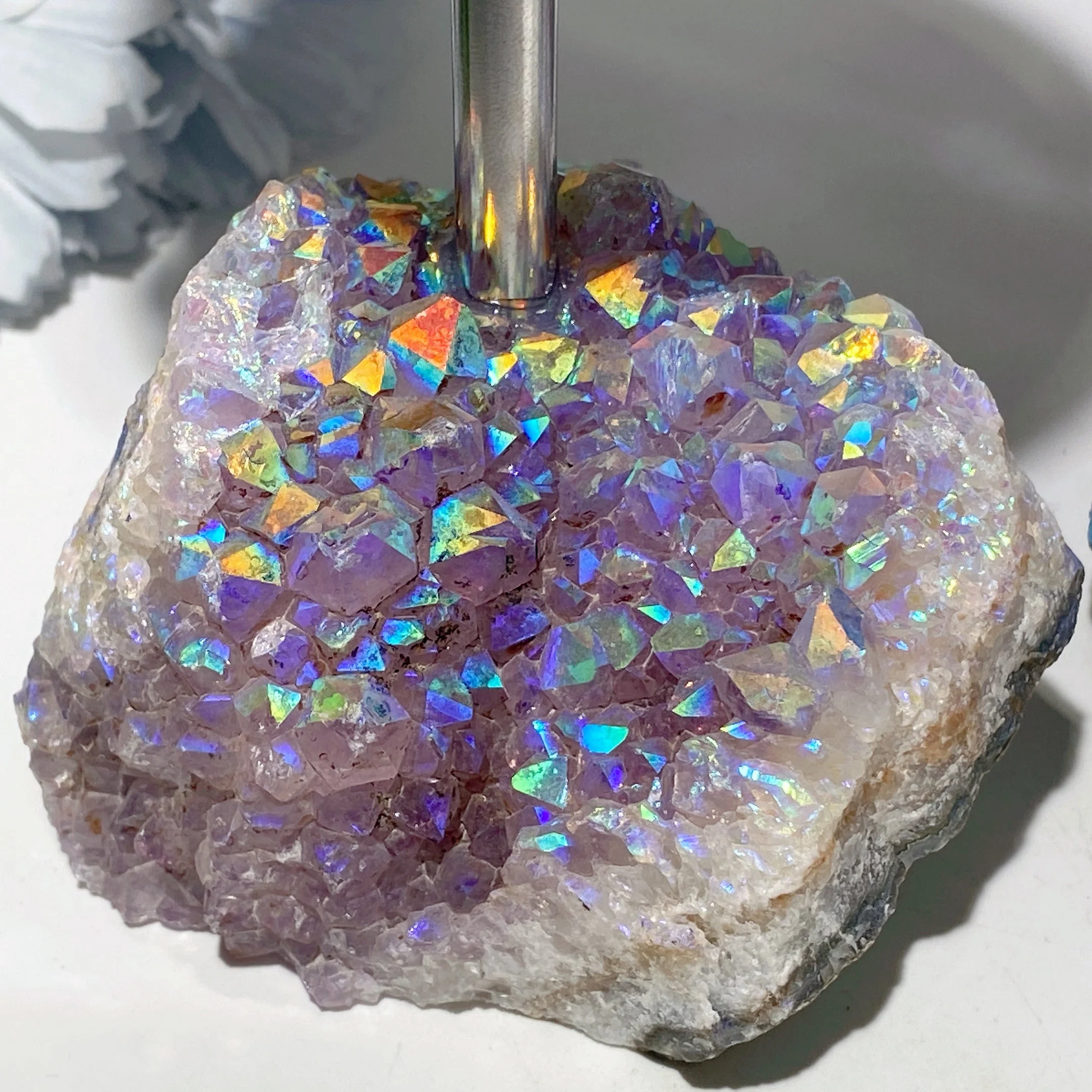 13cm Amethyst Crystal Cluster with Double-Sided Mirror - Image 4