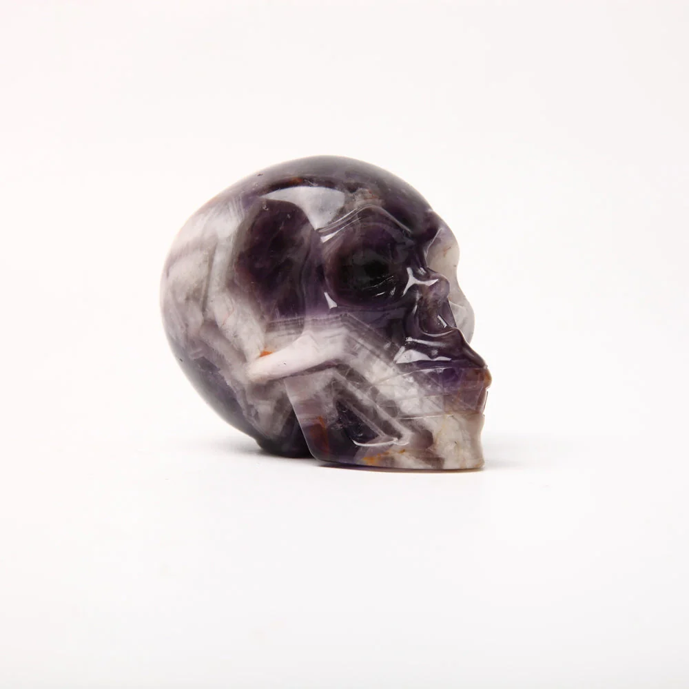 3.5 inch Dream Amethyst Crystal Carving Skull - Image 3