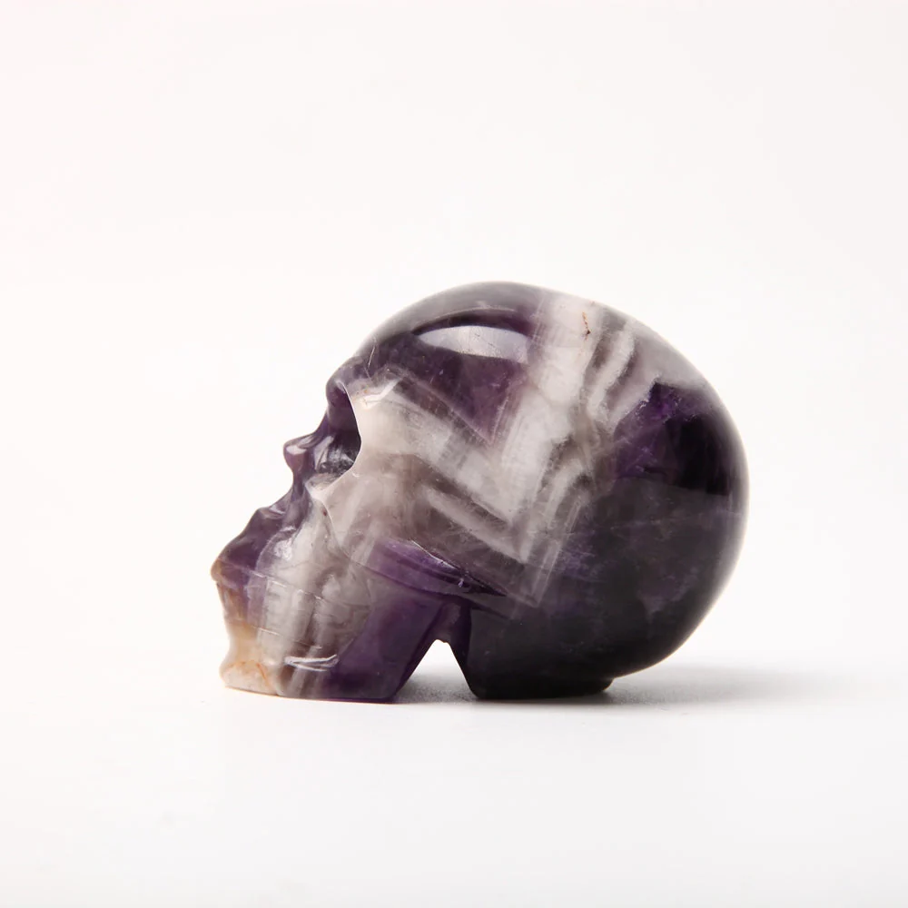 3.5 inch Dream Amethyst Crystal Carving Skull - Image 6