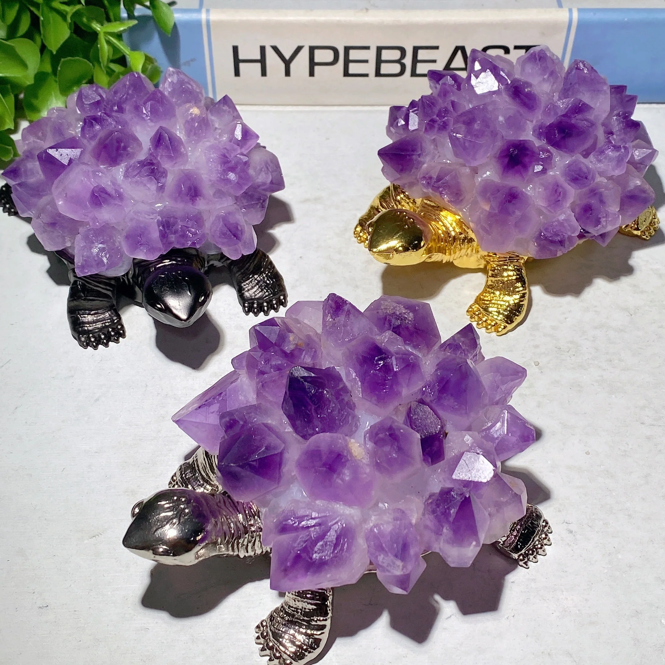 4.3 inch Amethyst Crystal Turtle Figurine for Prosperity - Image 2