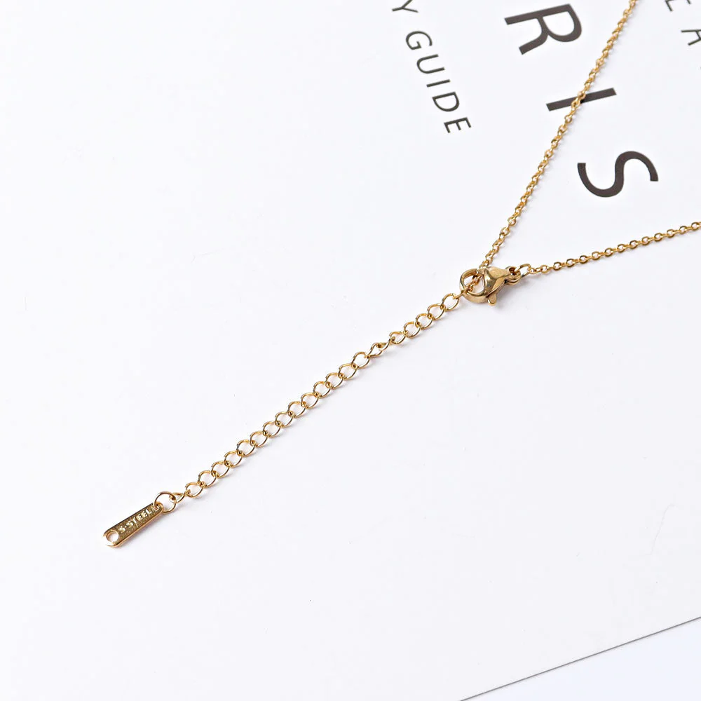 Amethyst Peach Aventurine Necklace with Golden Cross Charm - Image 5