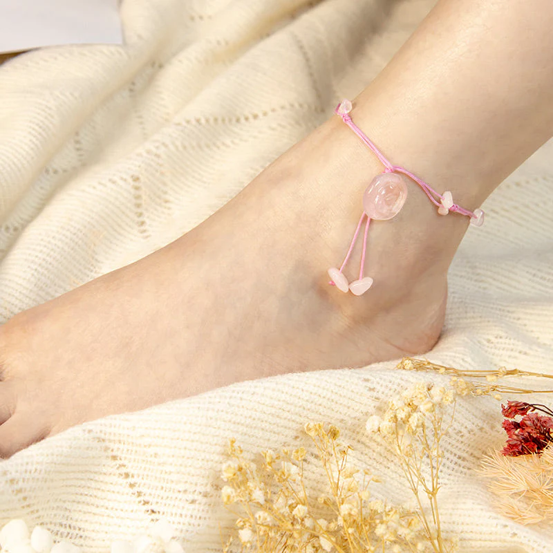 Amethyst Pink Crystal Green Aventurine Spiritual Healing Anklet - Image 10