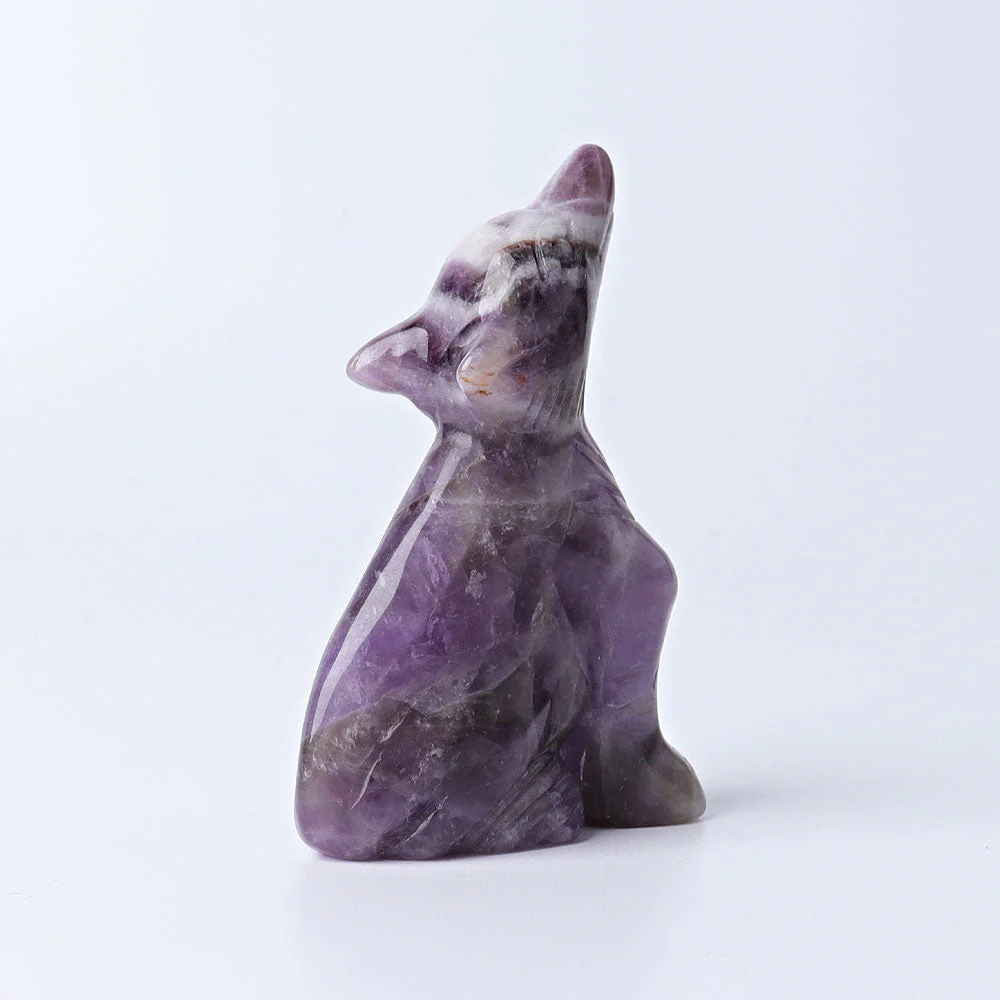 2 Inch Amethyst Wolf Crystal Animal Carving - Image 5
