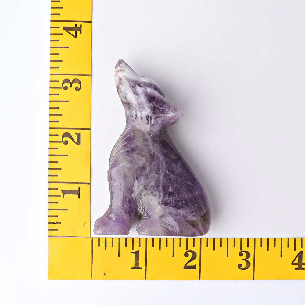 2 Inch Amethyst Wolf Crystal Animal Carving - Image 7