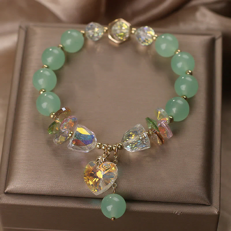Aquamarine Heart Charm Bracelet for Emotional Balance - Image 10