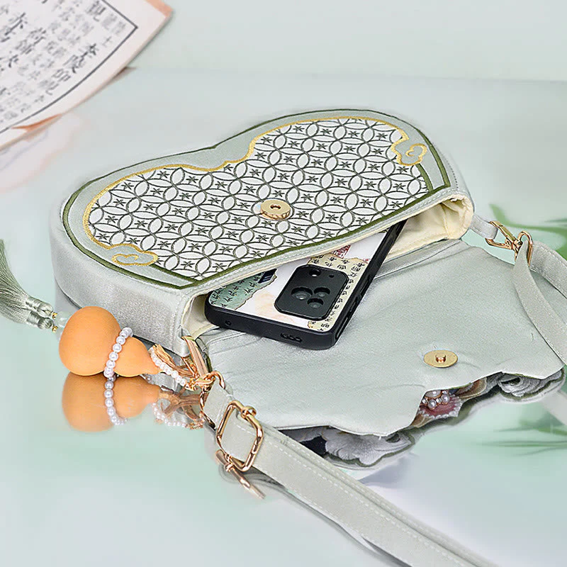 Aquamarine Panda Gourd Pendant Yoga Bag with Adjustable Strap - Image 5