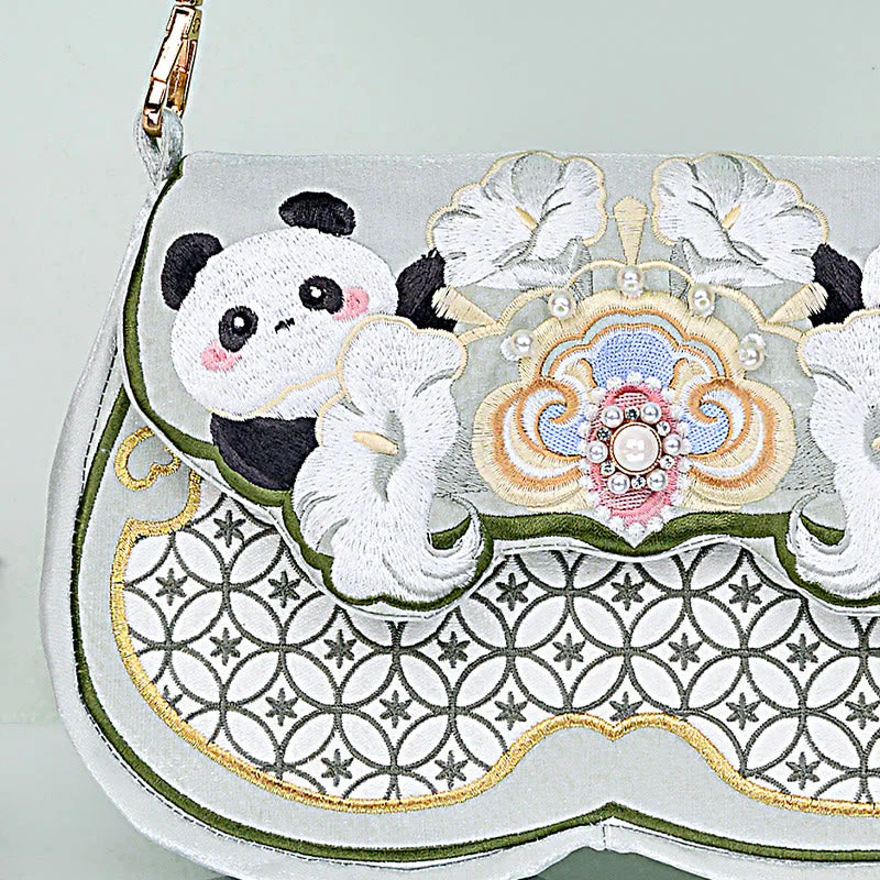 Aquamarine Panda Gourd Pendant Yoga Bag with Adjustable Strap - Image 7