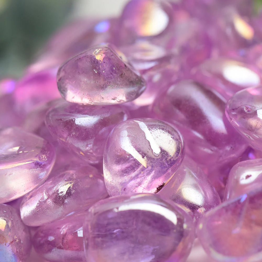Aura Amethyst Tumbled Stones 15-30mm Healing Crystals - Image 3