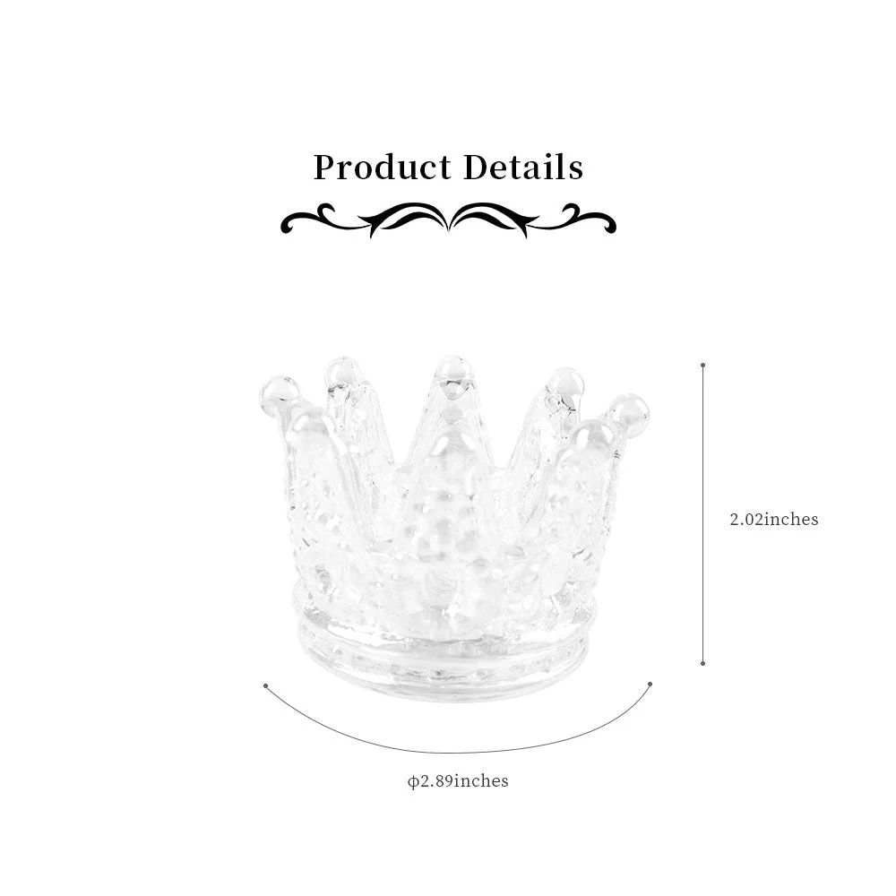 Aura Angel Crystal Ring Holder Glass Crown 2.9in - Image 6