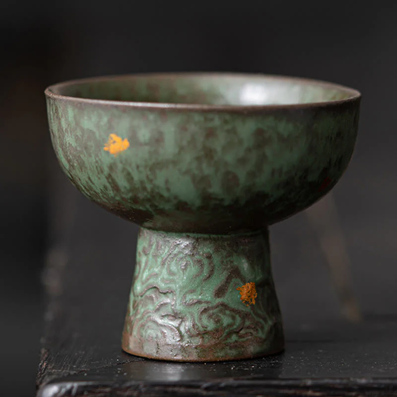 60ml Vintage Auspicious Clouds Ceramic Teacup for Tea Ceremony - Image 2