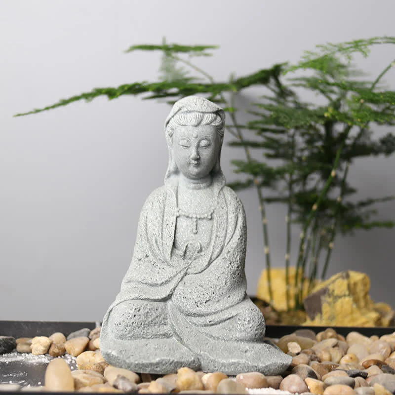 Sandstone Avalokitesvara Buddha Statue for Home Blessing