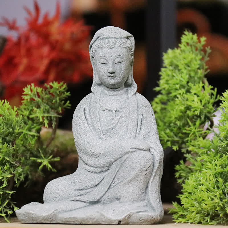 Sandstone Avalokitesvara Buddha Statue for Home Blessing - Image 3
