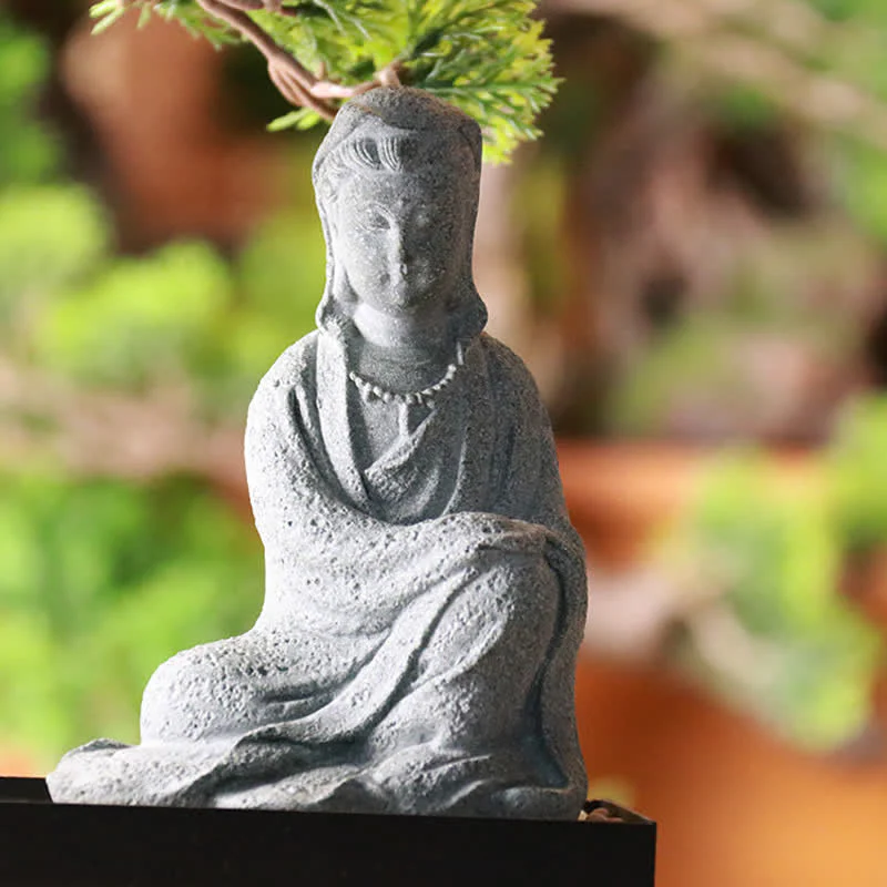 Sandstone Avalokitesvara Buddha Statue for Home Blessing - Image 4