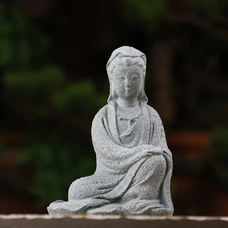 Sandstone Avalokitesvara Buddha Statue for Home Blessing - Image 7