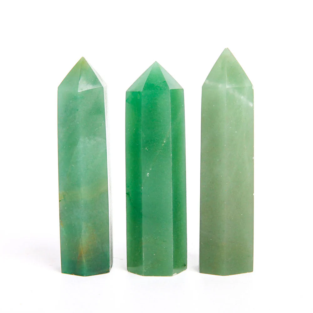 Set of 3 Aventurine Crystal Points 2.9-3.3 Inches - Image 3
