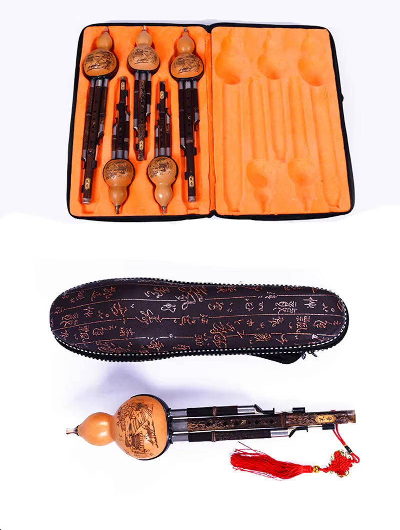 Black Bamboo Hulusi Flute, C/Bb Keys, 3 Tones - Image 7