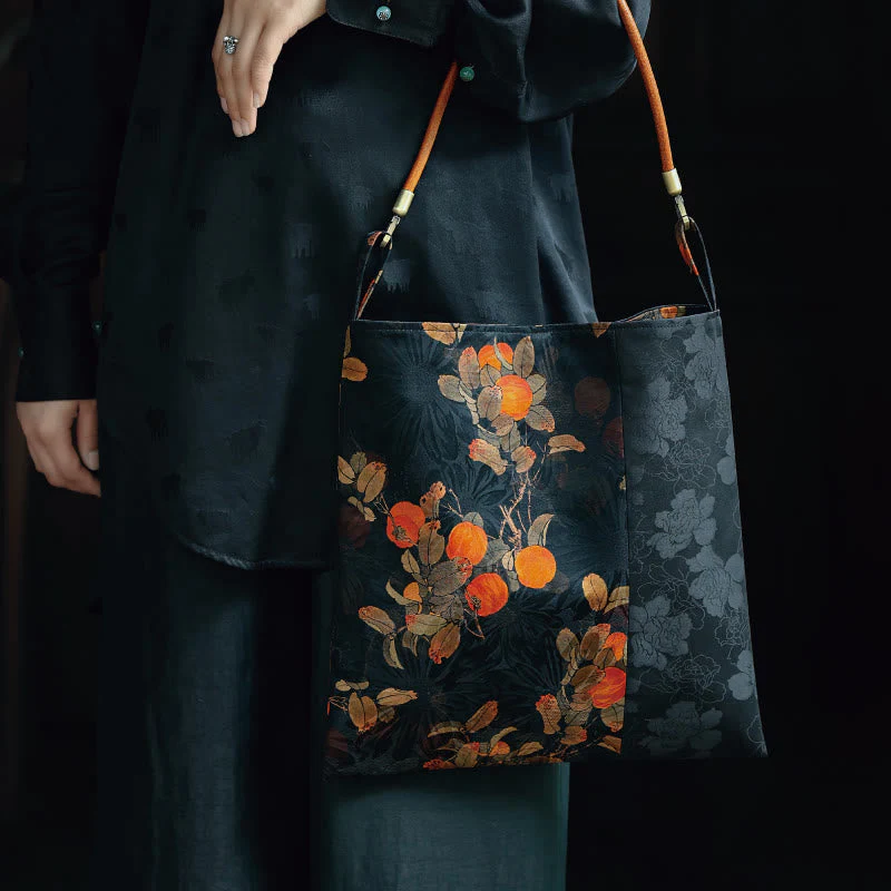 33cm Spiritual Bamboo Leaves Shoulder Bag with Buckle - Image 14