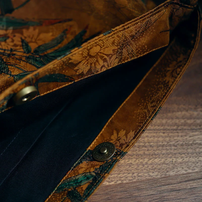 33cm Spiritual Bamboo Leaves Shoulder Bag with Buckle - Image 4