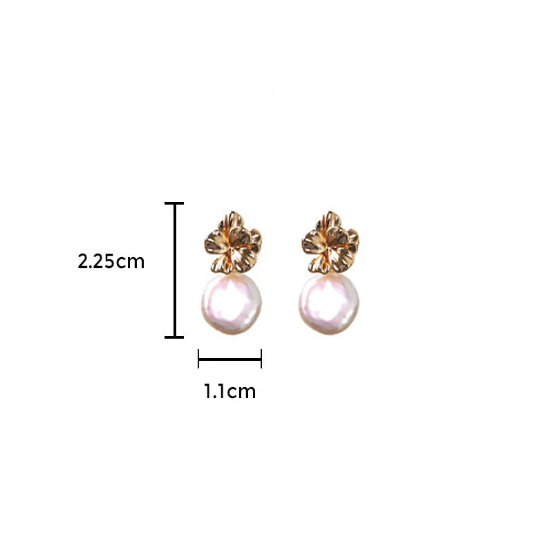 Baroque Pearl Flower Healing Drop Earrings in 925 Sterling Silver - Image 8