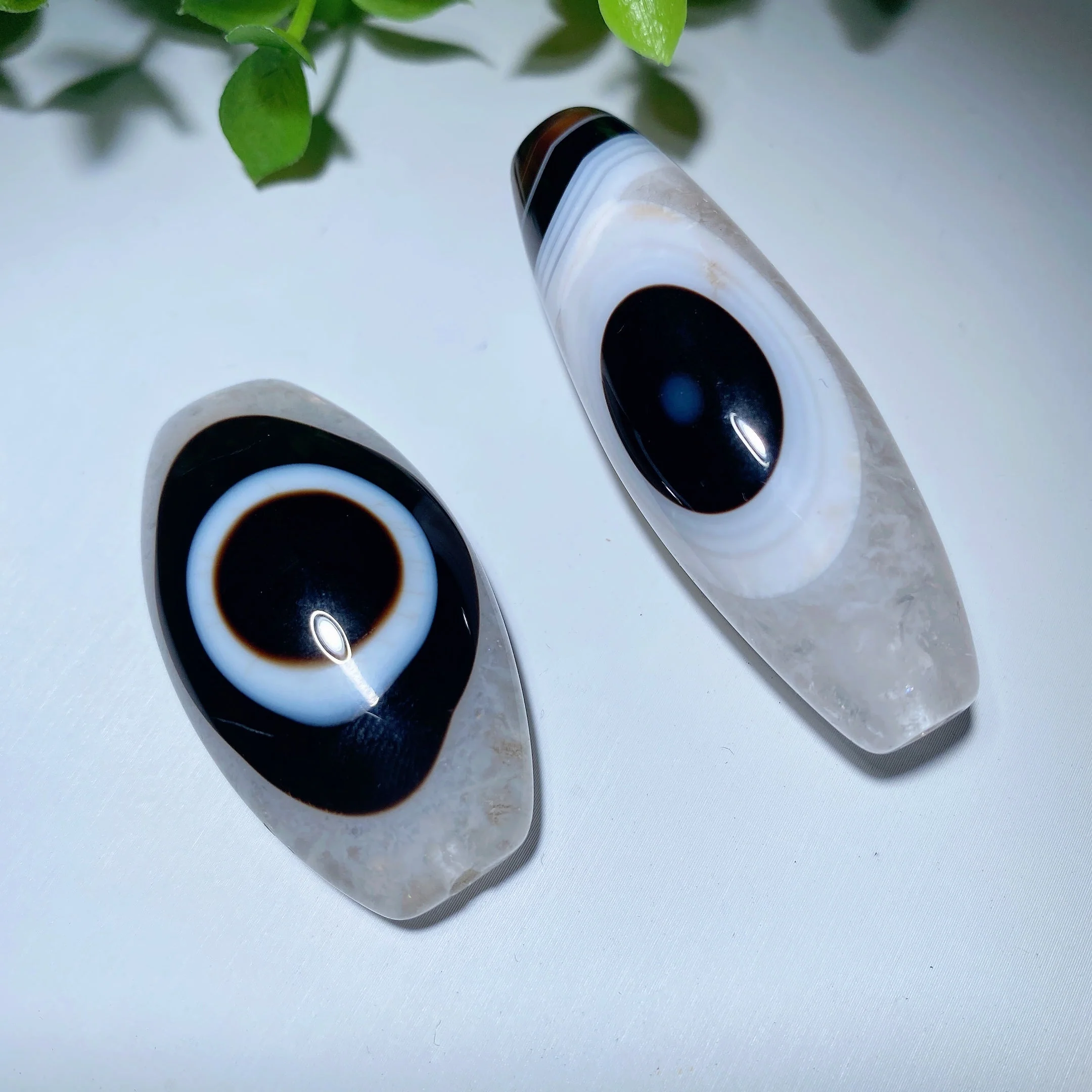 Black Agate Pendant 1.9-2.4 Inch Healing Crystal - Image 2
