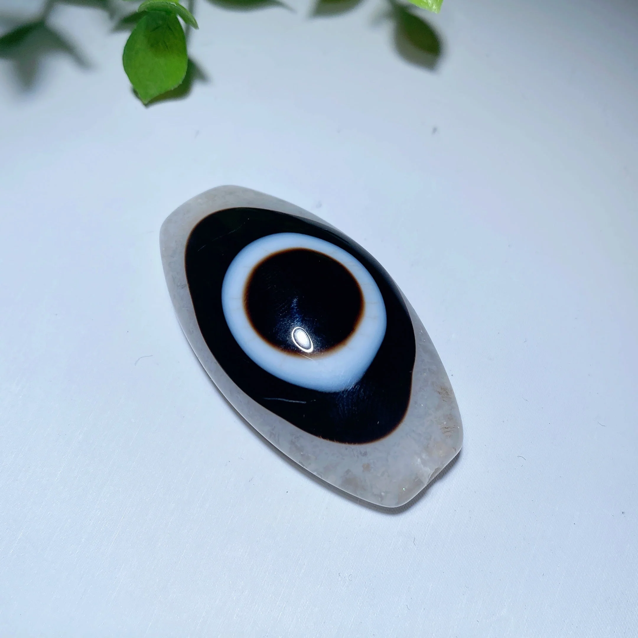 Black Agate Pendant 1.9-2.4 Inch Healing Crystal - Image 3