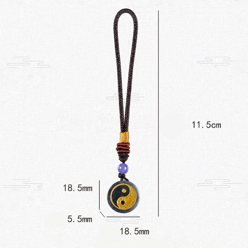 Black Jade Yin Yang Protection Key Chain with Balance - Image 8