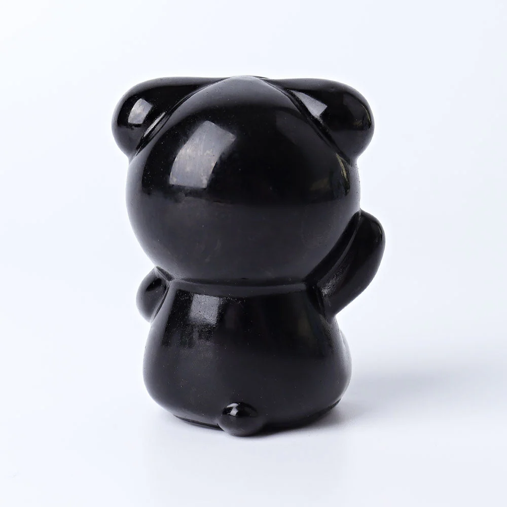 2.7-inch Black Obsidian Crystal Bear Figurine for Healing - Image 5