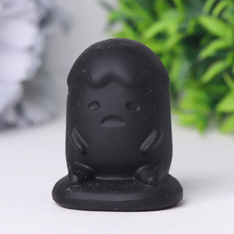 Black Obsidian Crystal Figurine 2 Inch Healing Carving - Image 2