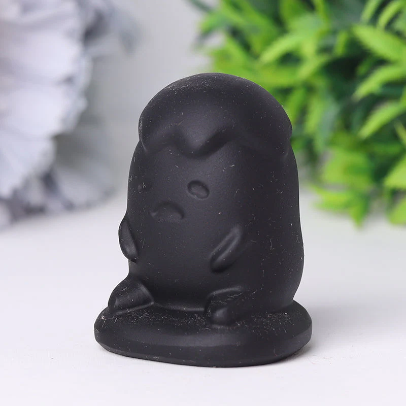 Black Obsidian Crystal Figurine 2 Inch Healing Carving - Image 3