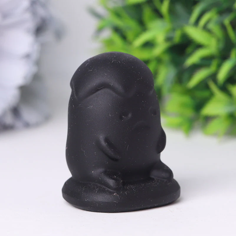 Black Obsidian Crystal Figurine 2 Inch Healing Carving - Image 4