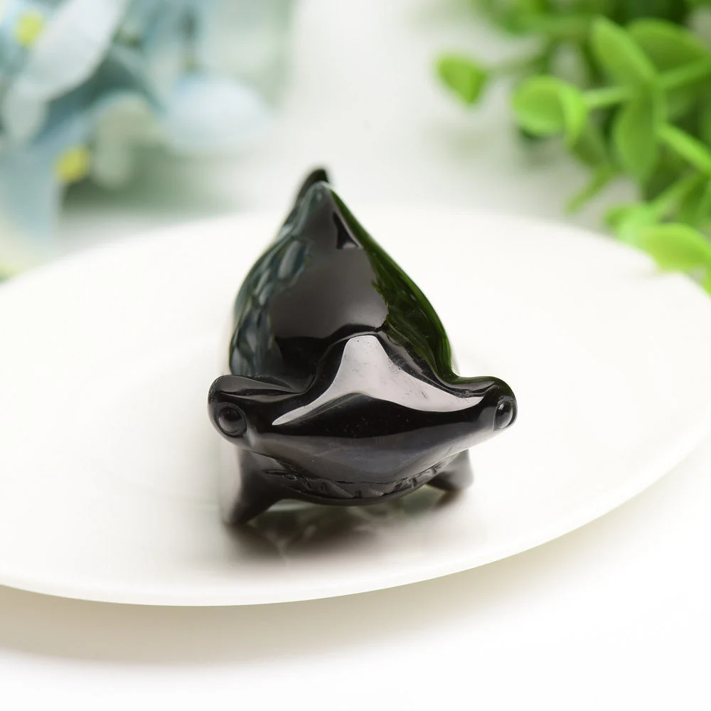 3.8 Inch Black Obsidian Jaw Crystal Figurine for Healing - Image 3