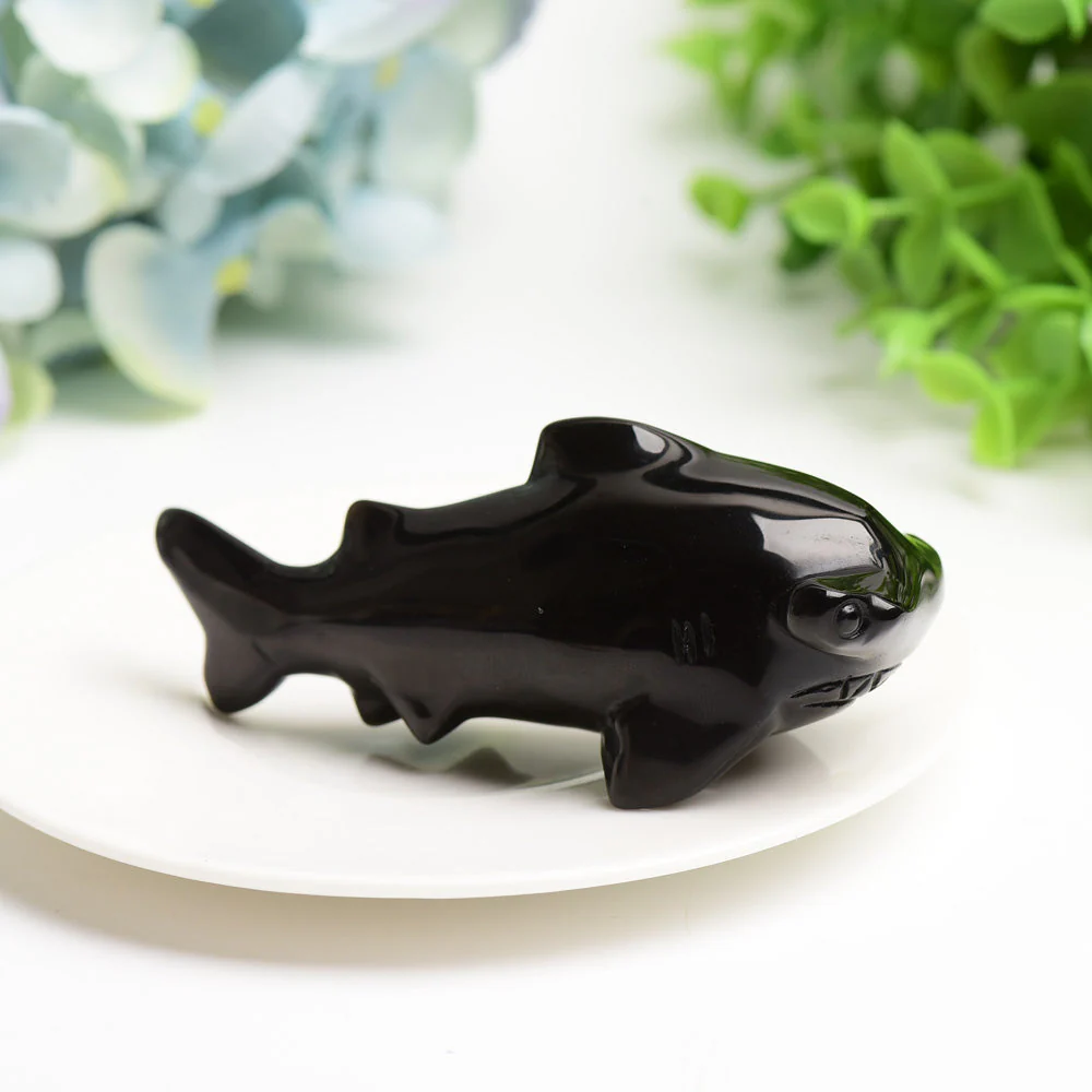 3.8 Inch Black Obsidian Jaw Crystal Figurine for Healing - Image 4