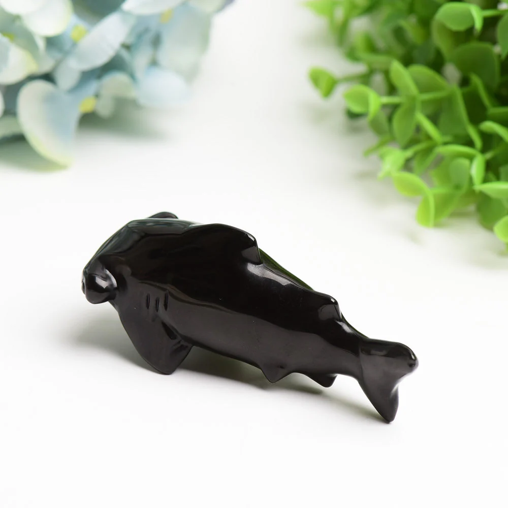 3.8 Inch Black Obsidian Jaw Crystal Figurine for Healing - Image 5