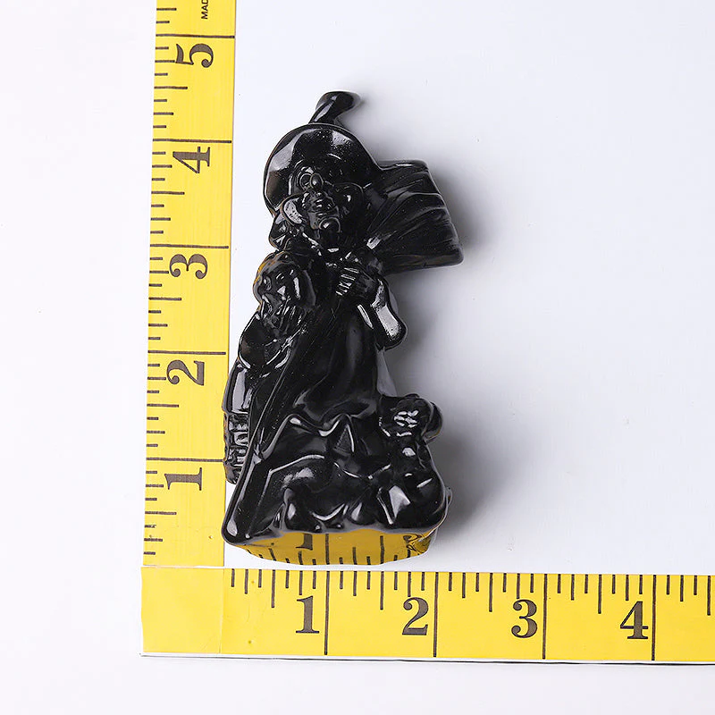 4.5 Inch Black Obsidian Witch Crystal Figurine for Protection - Image 6