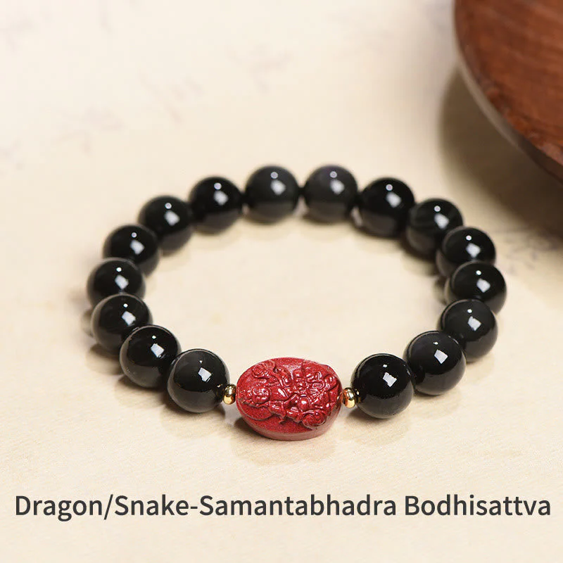 8mm Black Obsidian Chinese Zodiac Purification Bracelet - Image 13