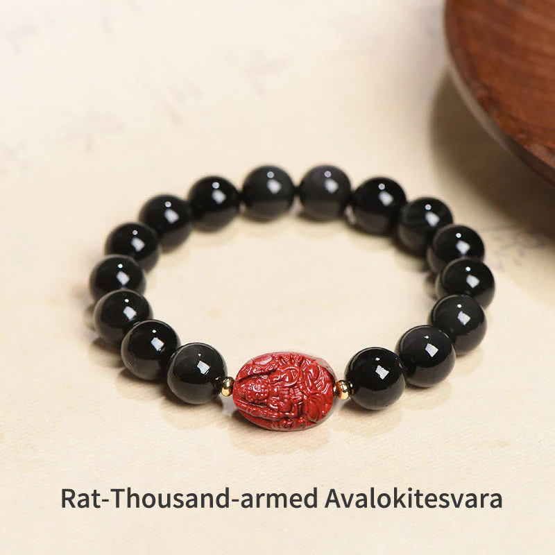 8mm Black Obsidian Chinese Zodiac Purification Bracelet - Image 18